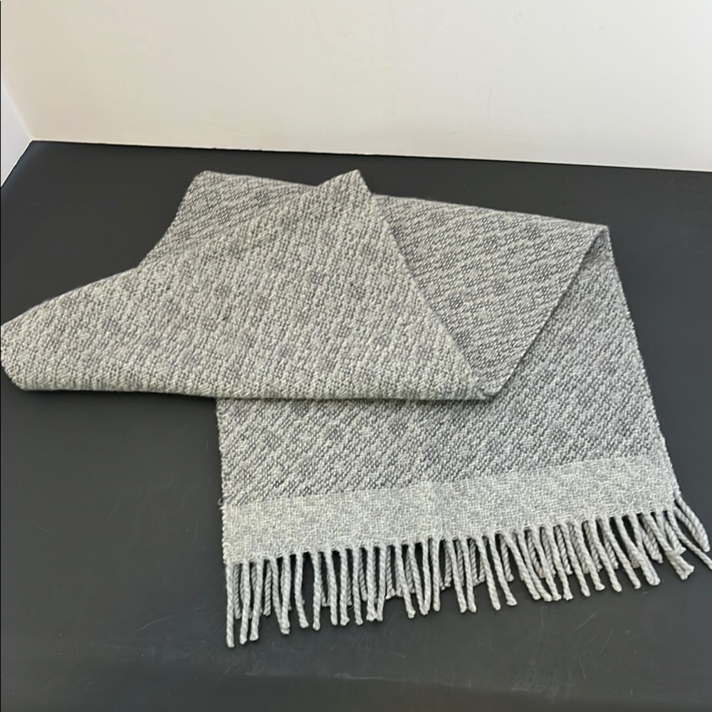 Vintage Gray Fringed Cashmere Scarf by Royal - NWT
